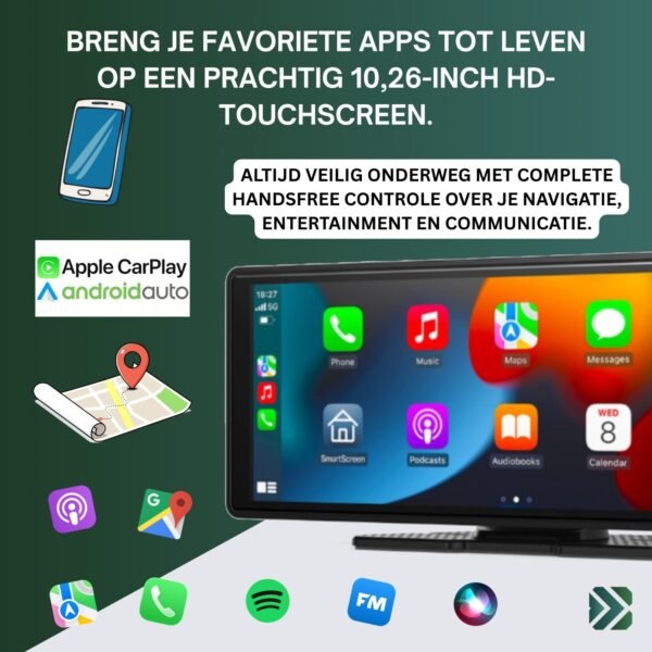 10,26″ Draadloos CarPlay & Android Auto Touchscreen